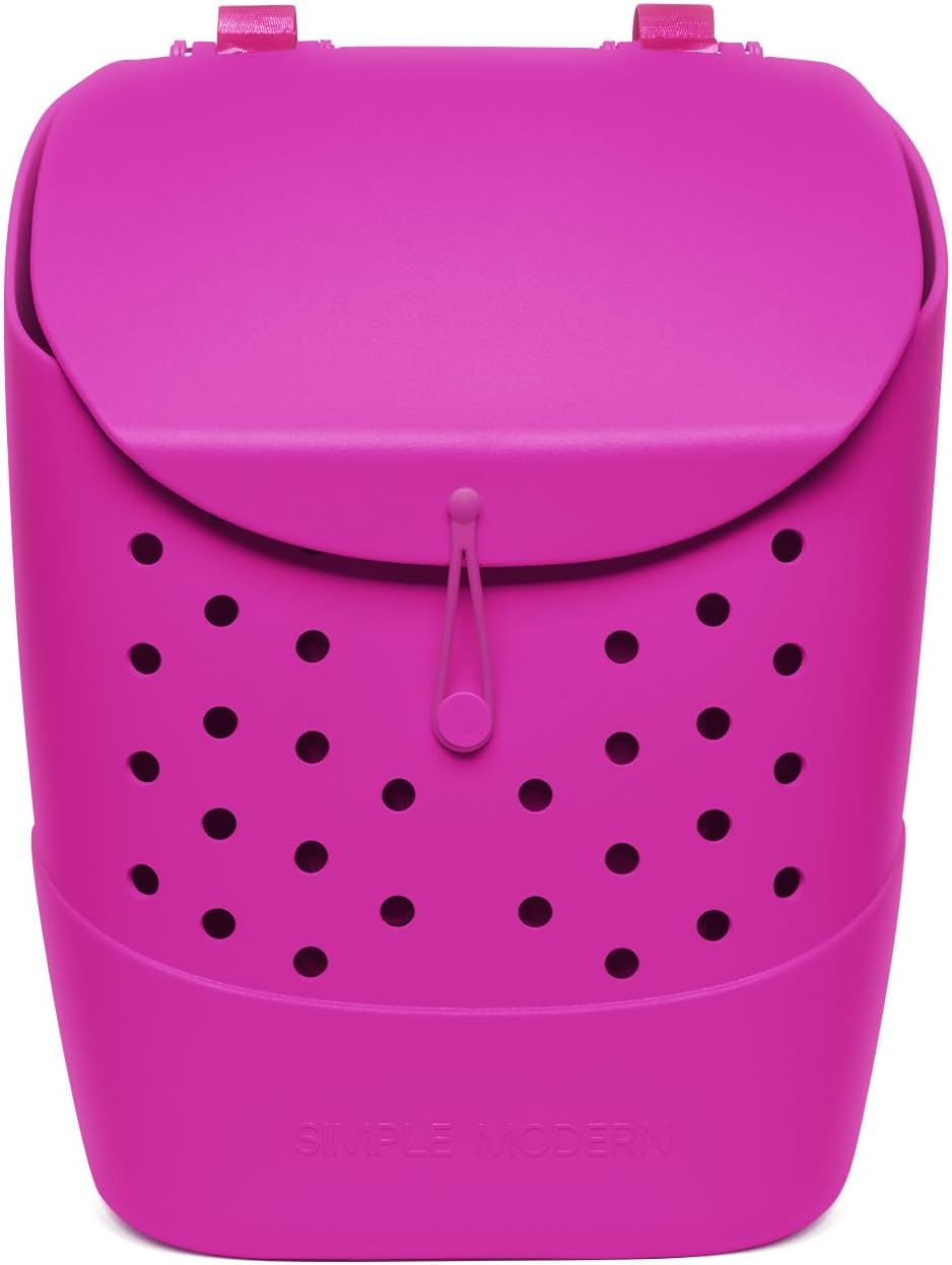 Simple Modern Large Getaway Backpack | Waterproof Material EVA Bag with Zipper Pocket for Beach, Pool, Boat, Travel | Durable and Lightweight | 23L | Blush