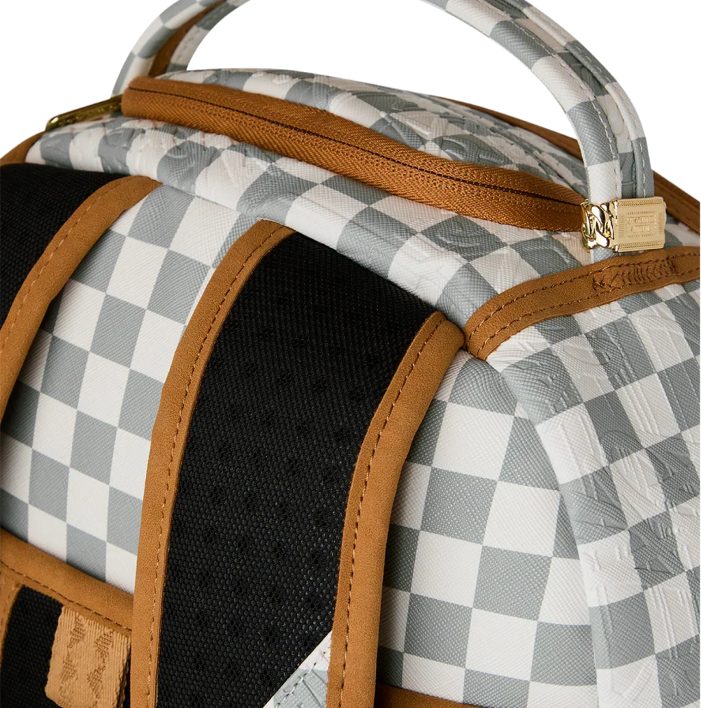 SPRAYGROUND GRAFF EMBOSSED CREAM CHECK BACKPACK