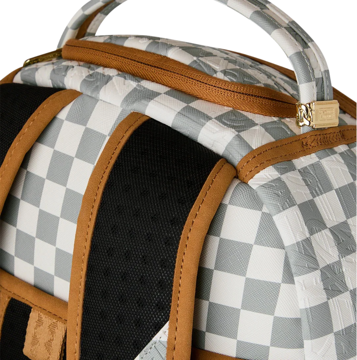 SPRAYGROUND GRAFF EMBOSSED CREAM CHECK BACKPACK