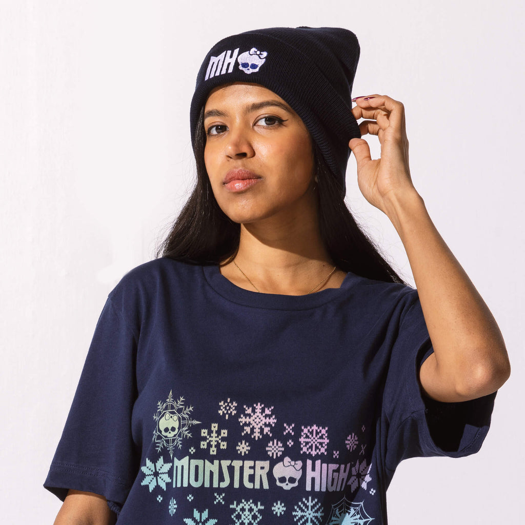 Monster High Black Cuffed Beanie