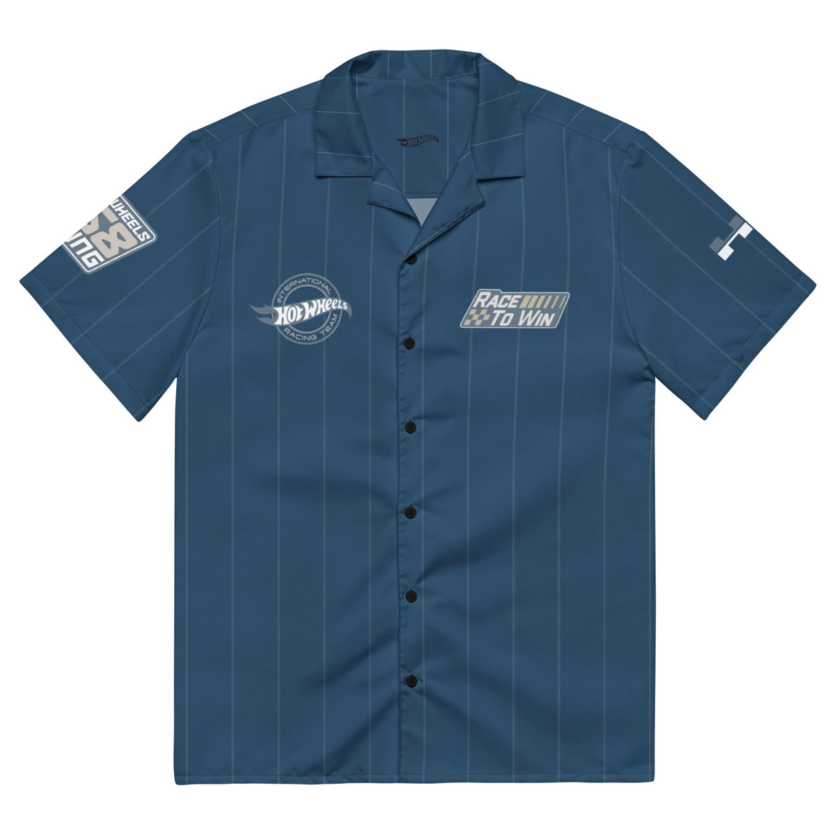 Hot Wheels Racing Blue Striped Mechanic Shirt