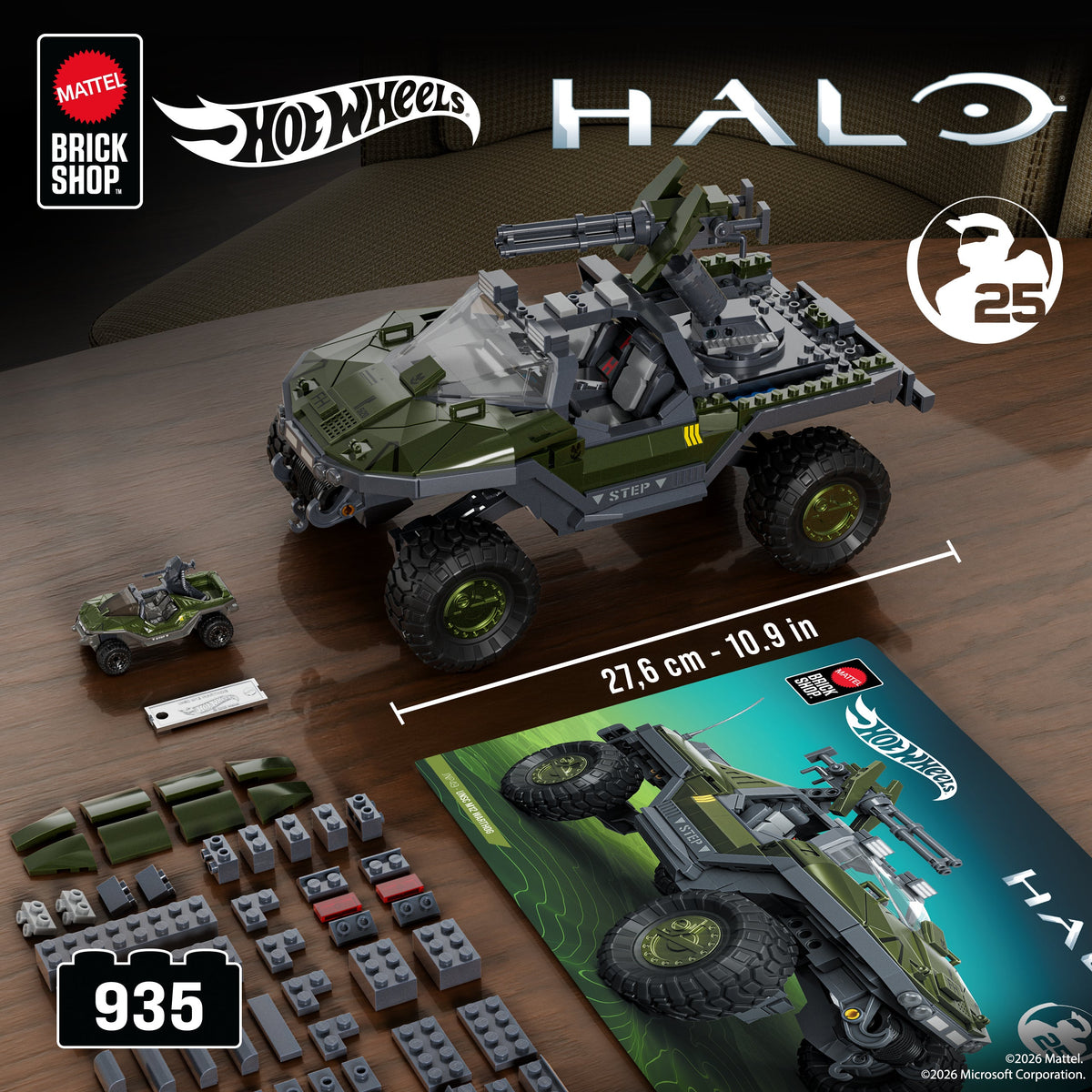 Mattel Brick Shop Hot Wheels Halo UNSC M12 Warthog Building Set