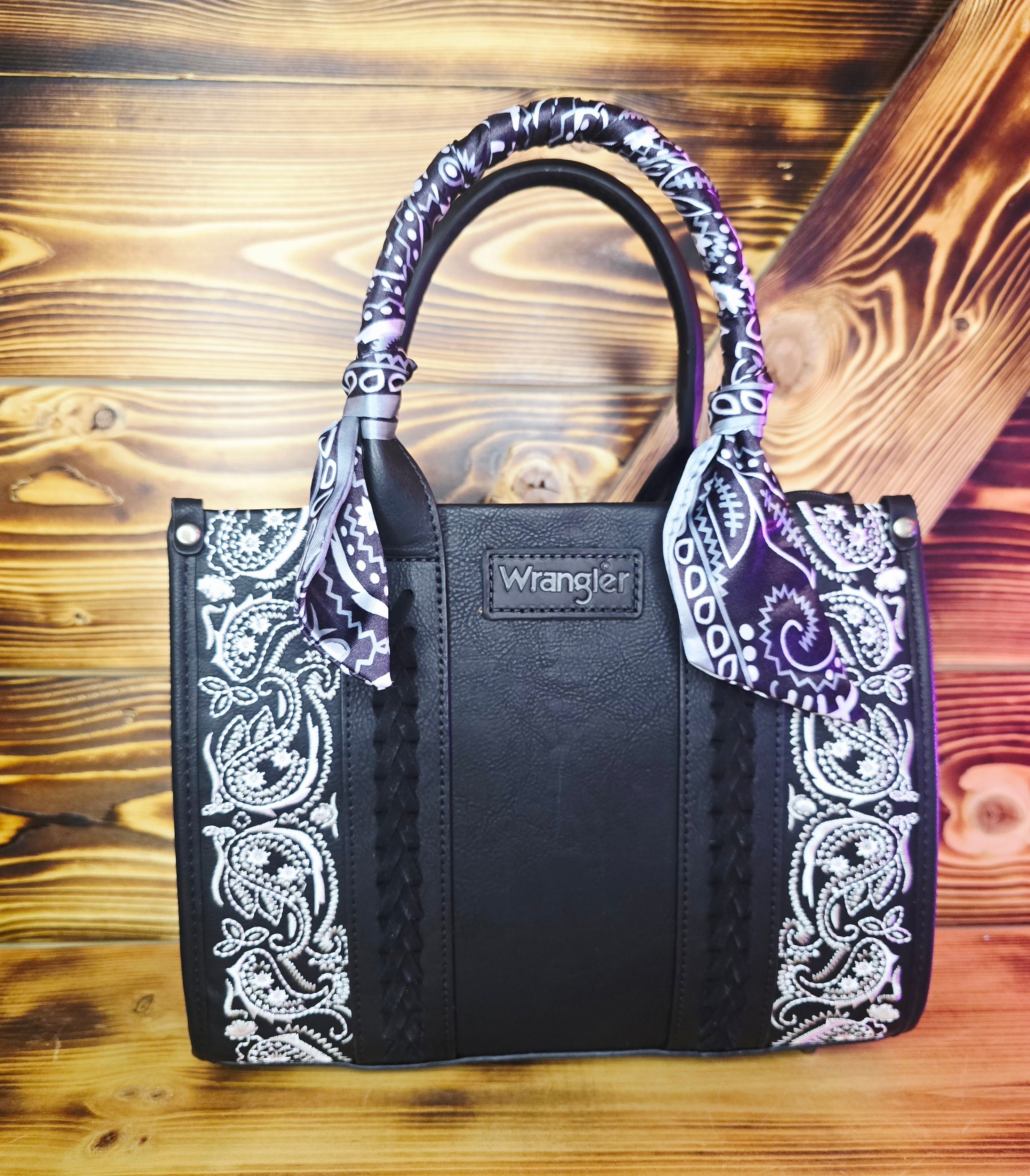 Bandana Wrangler Tote/ Crossbody Black