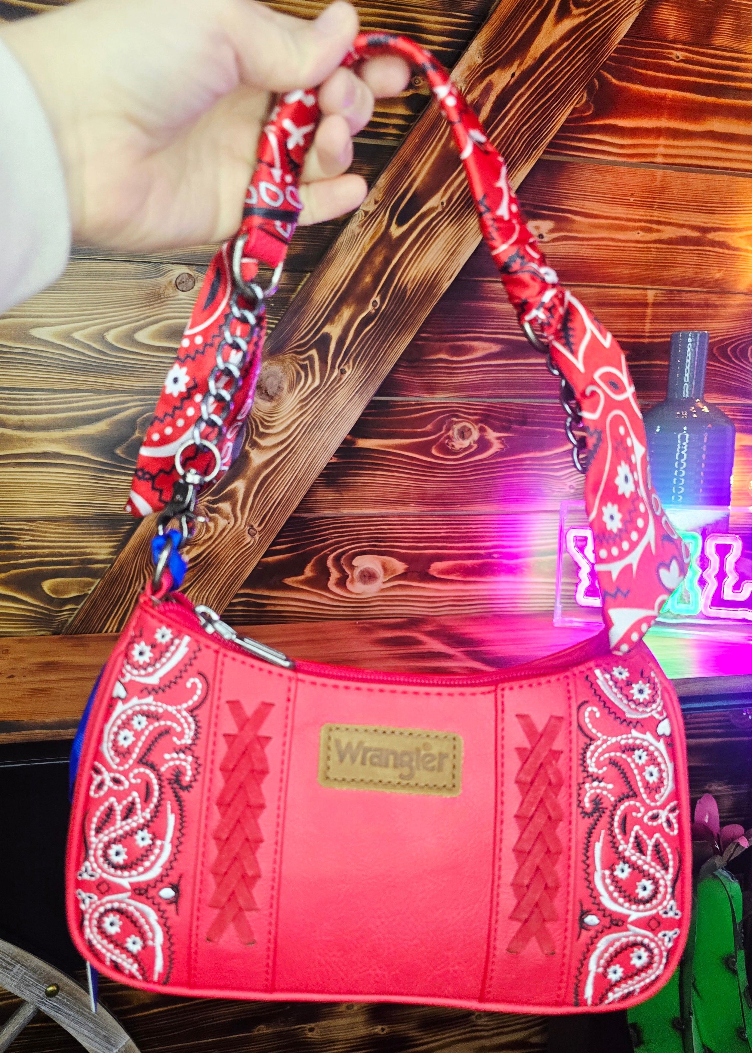 Mini Wrangler Bandana Purse Red