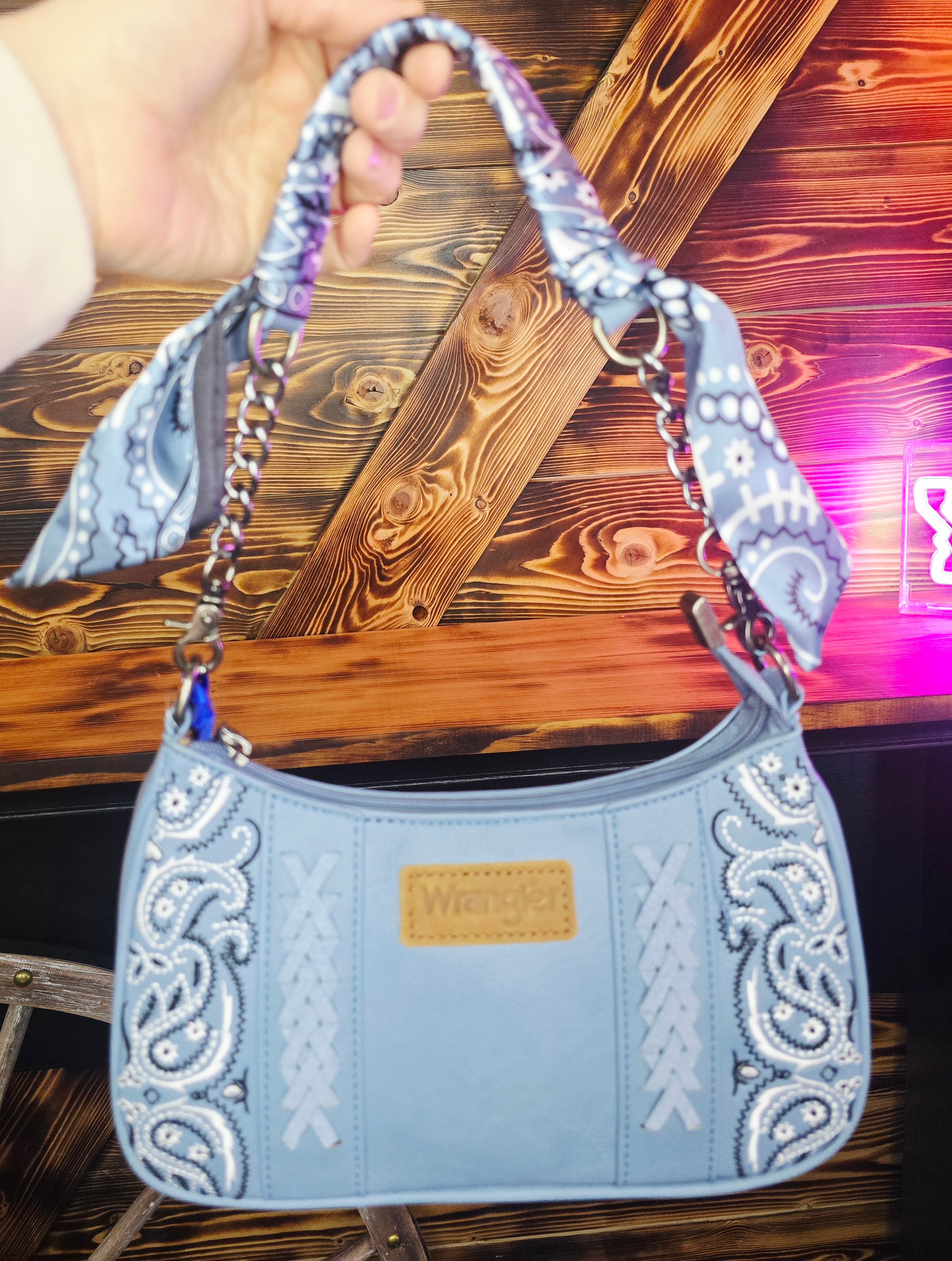Mini Wrangler Bandana Purse Jean