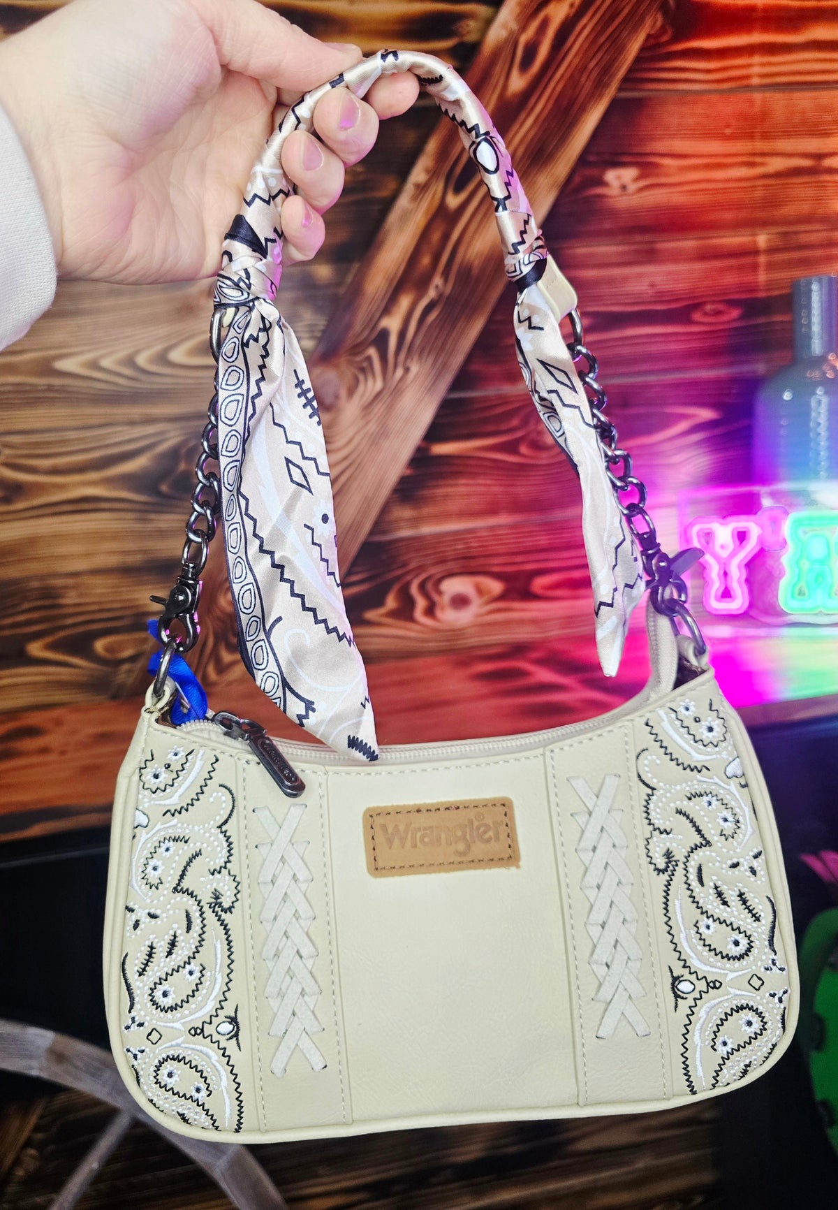 Mini Wrangler Bandana Purse Tan