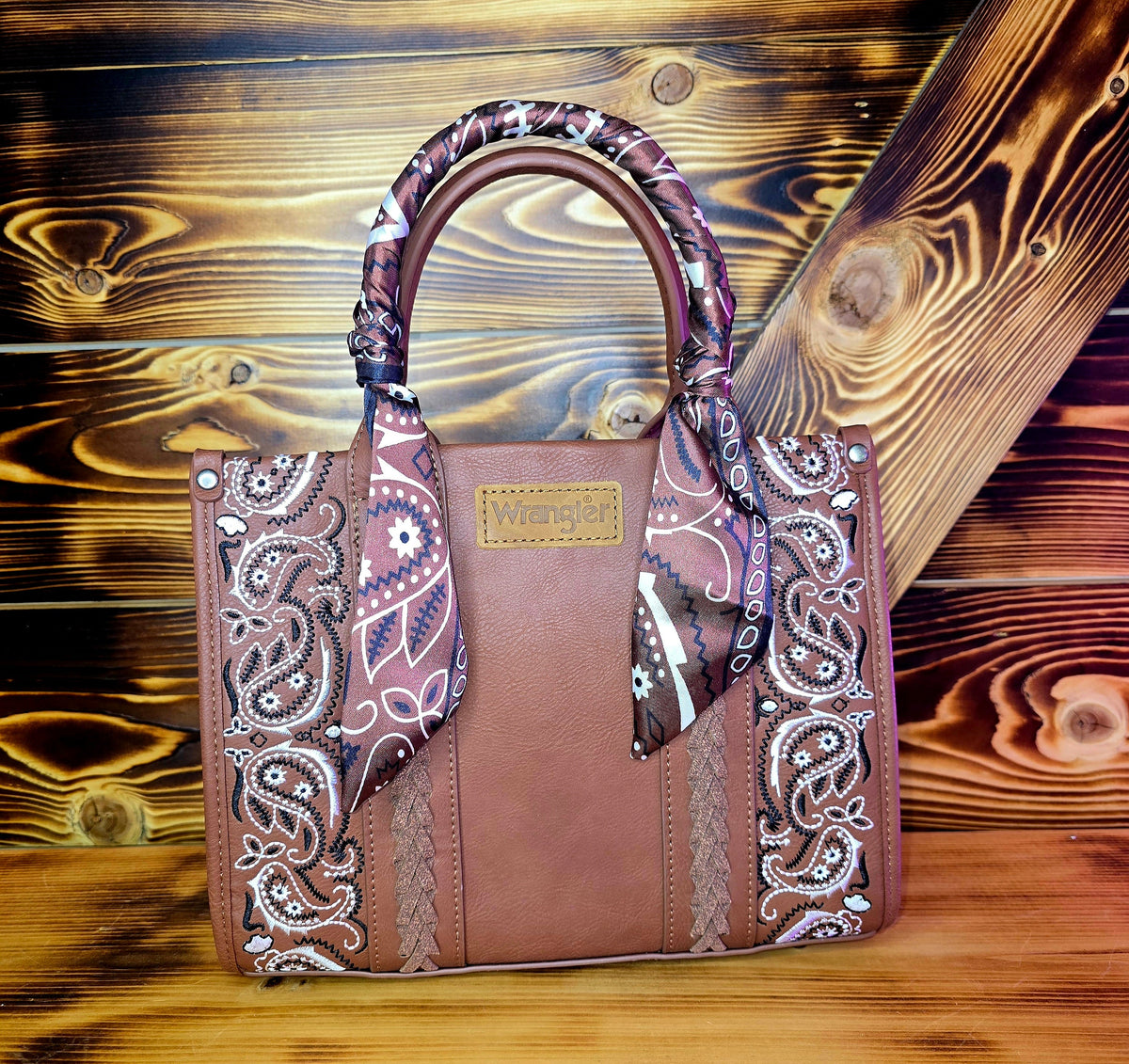 Bandana Wrangler Tote/ Crossbody Chocolate