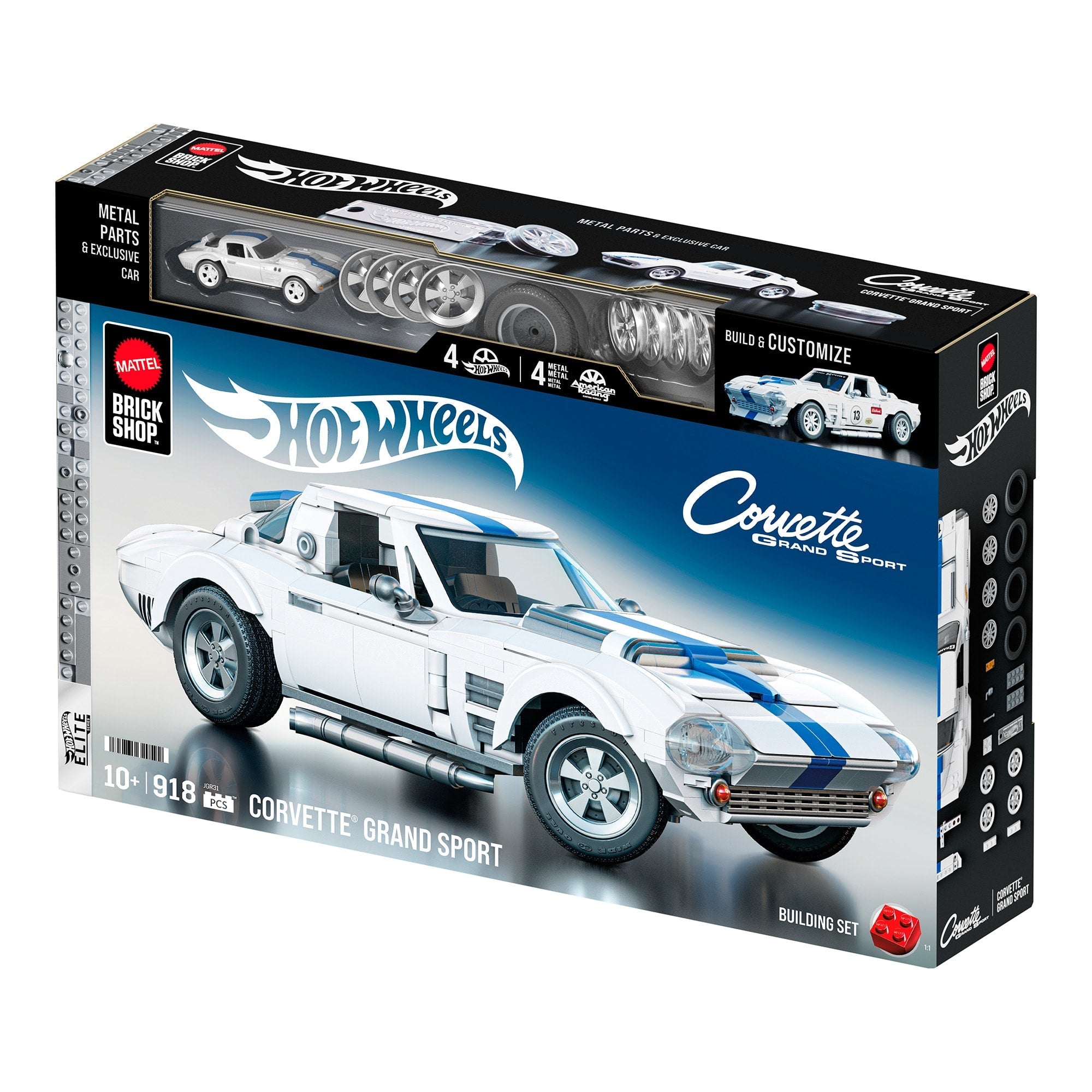 Mattel Brick Shop Hot Wheels Corvette Grand Sport Building Set