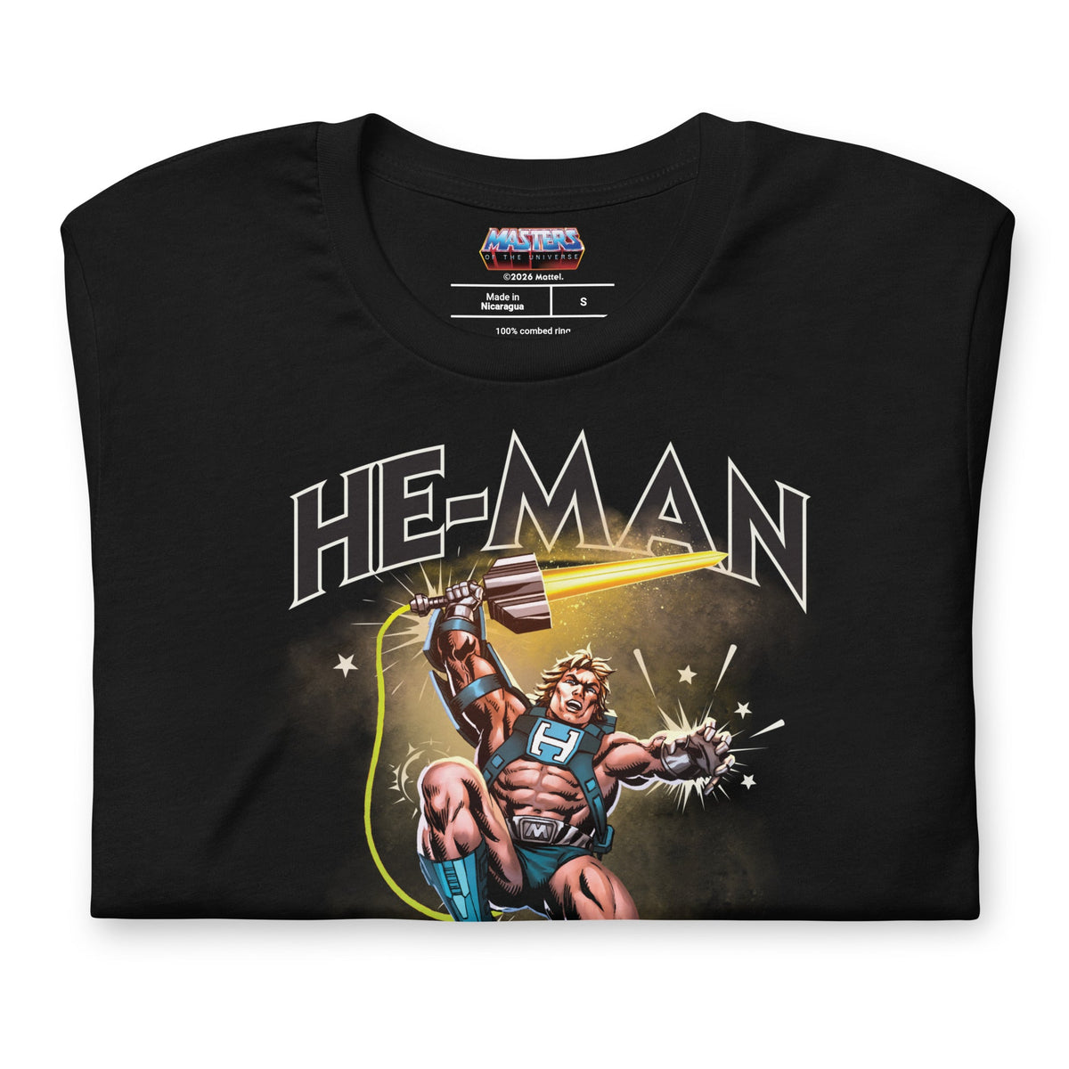 Masters of the Universe Laser Power He-Man Black T-shirt
