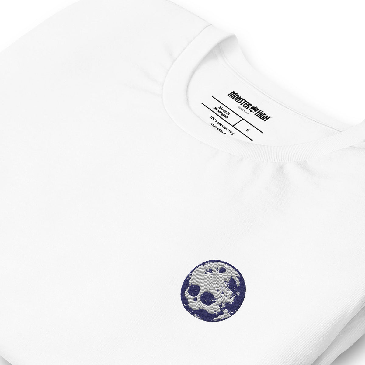 Monster High Full Moon  Embroidered White T-Shirt